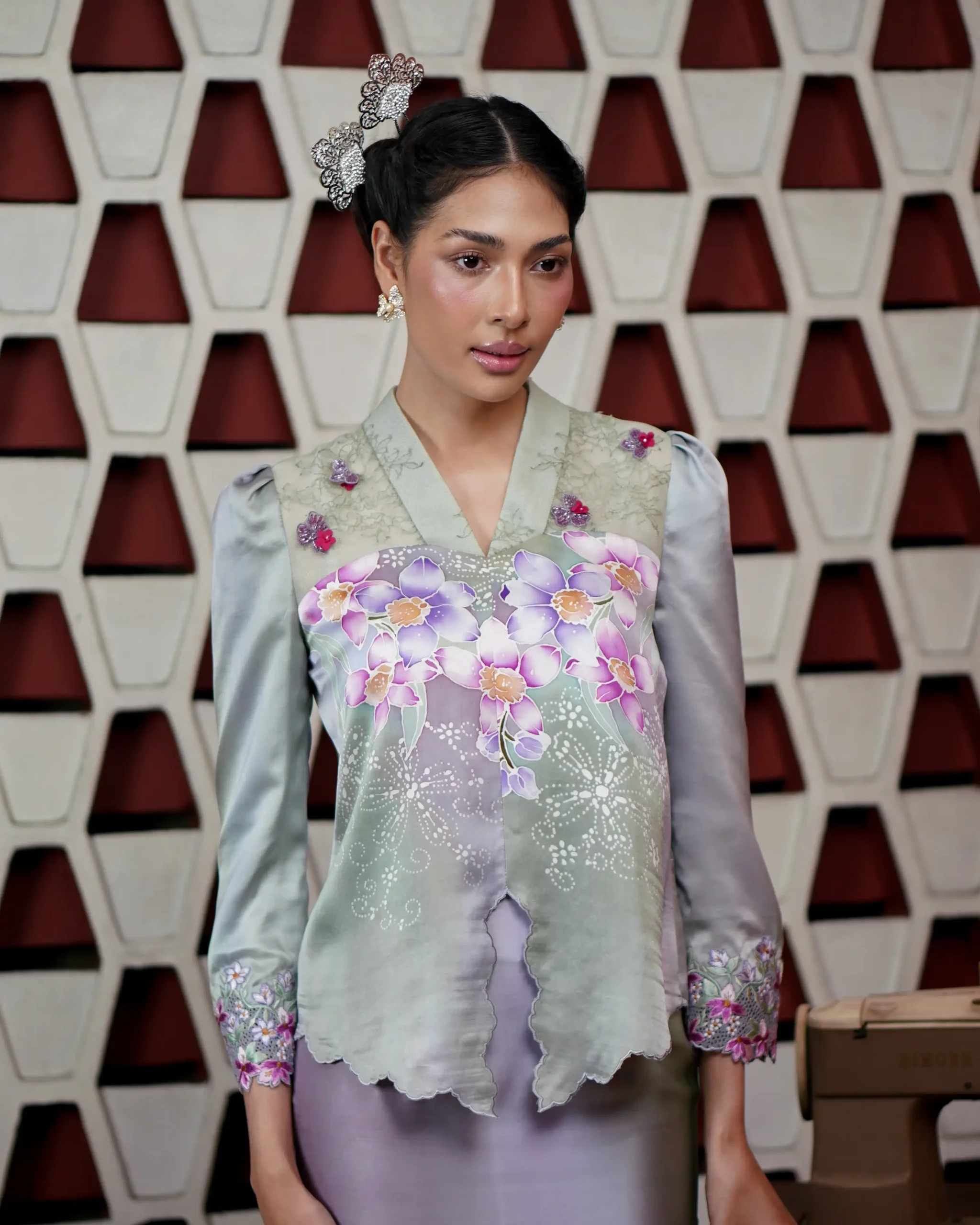 Batik Orchid In Kebaya Lace - Image 2