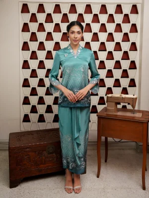 Batik Kedah Lace Design In Teal